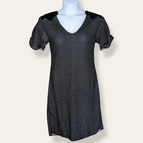 Strenesse B&W Knit Short Sleeve Dress - Picture 1 of 9
